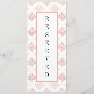 Menu Cadeira Reservada Soft Peachy Blush Damask