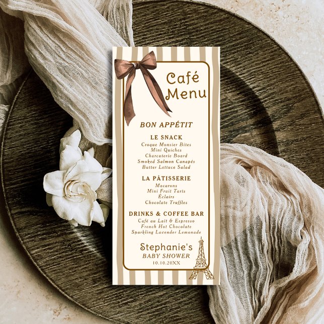 Menu Café Parisiense Temático de Café Francês Caprichos (Criador carregado)