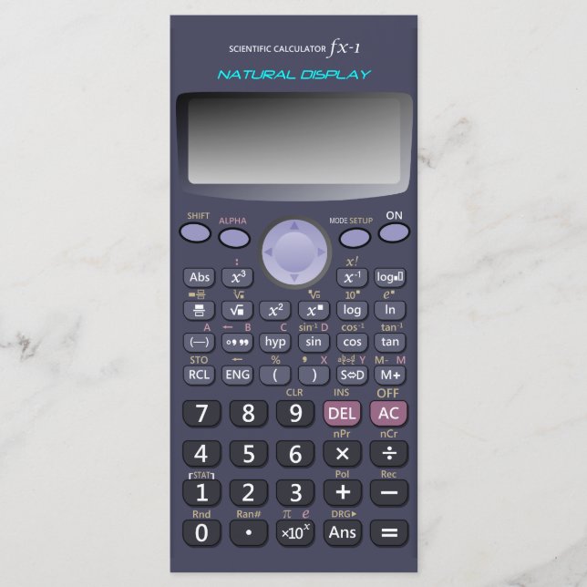 Menu Calculadora científica (Frente)