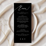 Menu Caligrafia Branca Negra Tradicional<br><div class="desc">menu fino para corresponder à coleção *se quiser mais opções de papel,  este design pode ser transferido para um programa fino *ou para mais ajuda contacte-me</div>