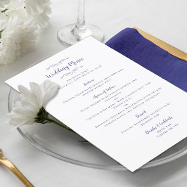 Menu Caligrafia de Casamento Elegante Azul Pervinca Jan