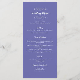 Menu Caligrafia Elegante para Casamento Chic Azul Pervi