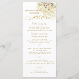 Menu Caligrafia floral romântica suave