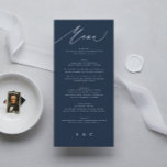 Menu Caligrafia Marinho Elegante Tradicional<br><div class="desc">menu fino para corresponder à coleção *se quiser mais opções de papel,  este design pode ser transferido para um programa fino *ou para mais ajuda contacte-me</div>