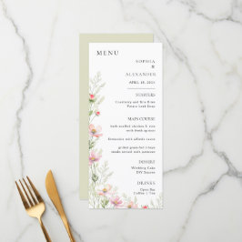 Menu Caligrafia minimalista, casamento.