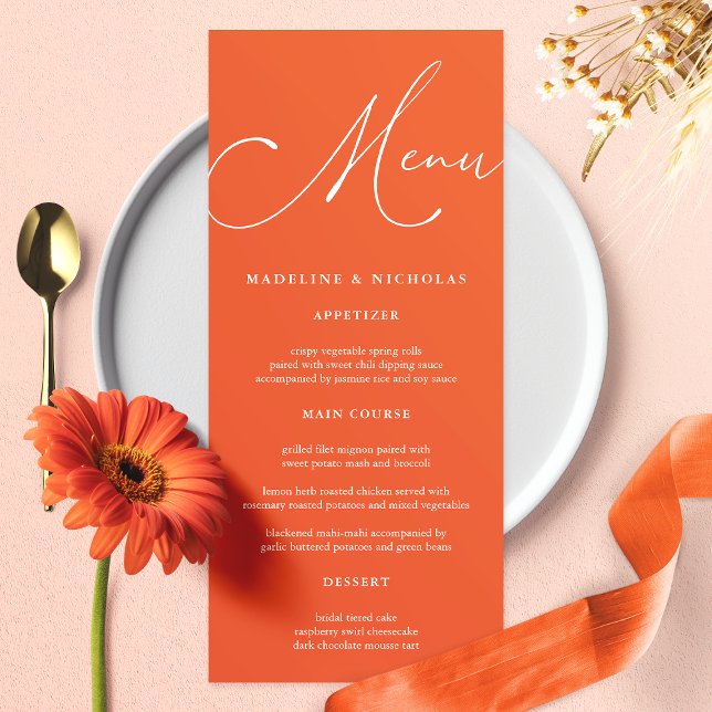 Menu Caligrafia Moderna Casamento Verona Sunset (Criador carregado)
