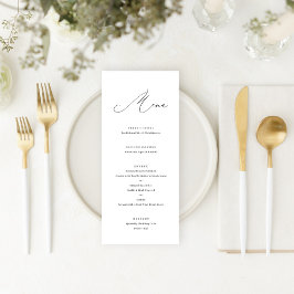 Menu Caligrafia moderna minimalista, preto e branco