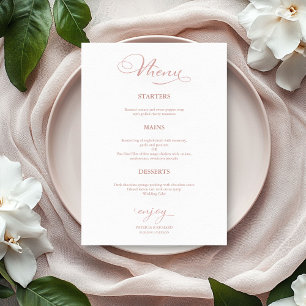 Menu Caligrafia Simples e Elegante Faux Foil