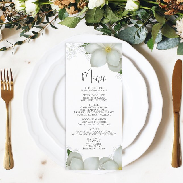 Menu Calliografia Floral Magnolia (Criador carregado)