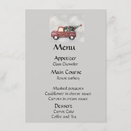 Menu caminhão de vintage vermelho sobre fundo de cinza
