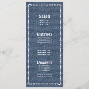 Menu Campo azul de Denim e Barb 2