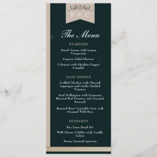 Menu Capa de Livro de Biblioteca Preto e Bege Elegante 