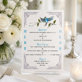 Menu Cardápio Blue Bird of Happiness 11cm x 16cm