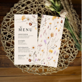Menu Cardápio Boho Flor Silvestre