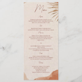 Menu Cardápio boho terracota casamento