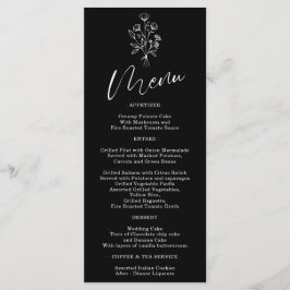 Menu Cardápio Botânico Simples Boêmio Flor Preta