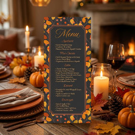Menu Cardápio Caligráfico Personalizado de Folhas de Ou