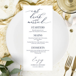 Menu Cardápio Comer Beber e Casar Para Prato