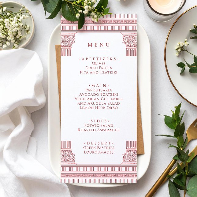 Menu Cardápio da Festa da Deusa em rosa (Criador carregado)
