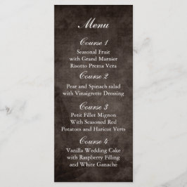 Menu cardápio de boião de pedras rústicas marrom