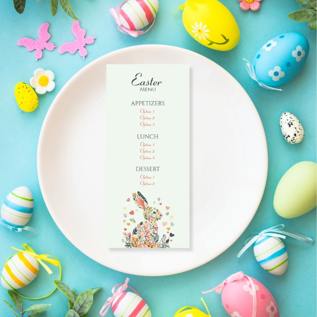 Menu Cardápio de Brunch do Coelho do Jardim de Primaver (Criador carregado)