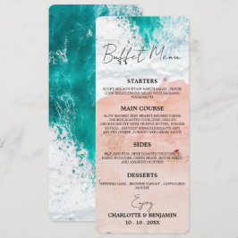 Menu Cardápio de Buffet de Casamento de Praia Tropical 