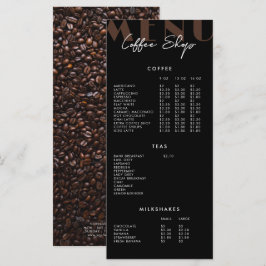 Menu Cardápio de Café Minimalista Moderno Preto