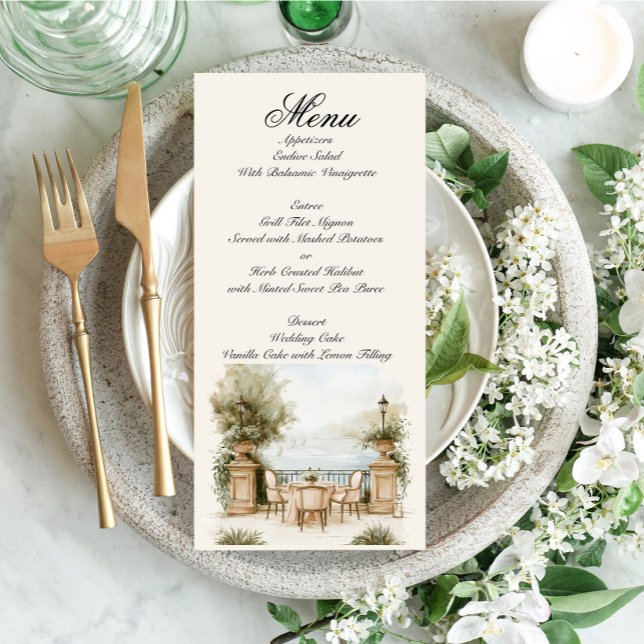 Menu Cardápio de Caligrafia do Lago Como (Criador carregado)