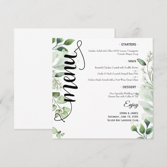 Menu Cardápio de Camão Redondo de Noivado com Rotulo d (Frente/Verso)