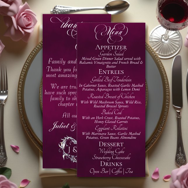Menu Cardápio de Casamento & Agradecimento - Plum (Criador carregado)