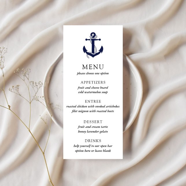 Menu Cardápio de Casamento Âncora Náutica (Criador carregado)
