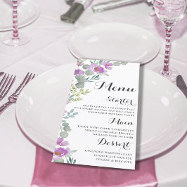 Menu Cardápio de Casamento Aquarela Floral Rústica Rosa
