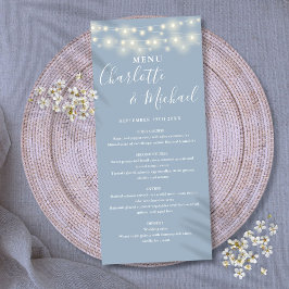 Menu Cardápio de Casamento Assinatura com Luzes de Cord