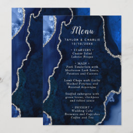 Menu Cardápio de Casamento Azul Marinho e Ágata Pratead