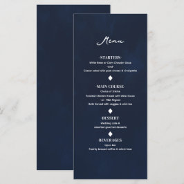 Menu Cardápio de Casamento Azul Naval Minimalista Moder