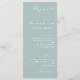 Menu Cardápio de casamento azul pálido escuro minimal