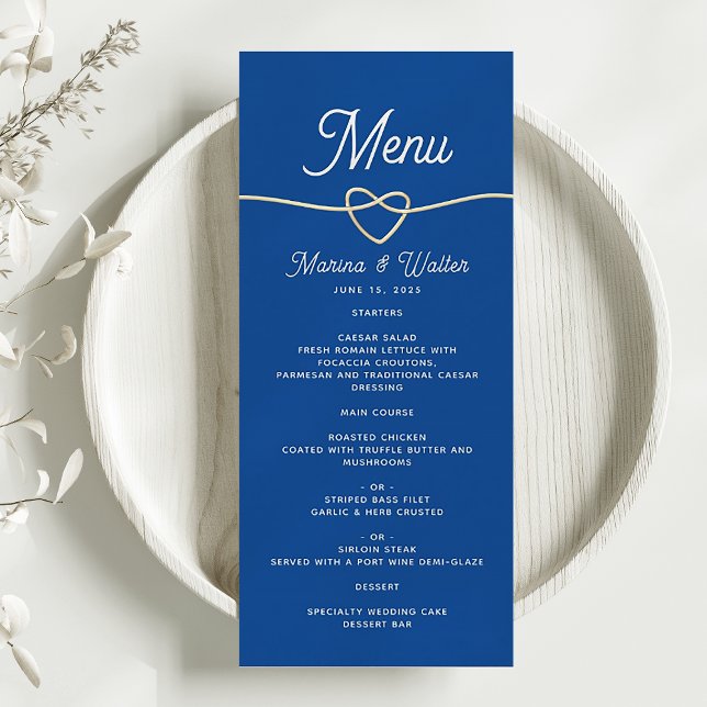 Menu Cardápio de Casamento Azul Real (Criador carregado)