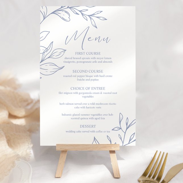 Menu Cardápio de Casamento Boho Flores de Vinca (Criador carregado)