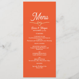 Menu Cardápio de Casamento Boho Laranja