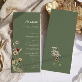 Menu Cardápio de Casamento Boho Verde