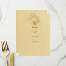 Cardápio de Casamento Borboleta Amarela Pêssego Ra