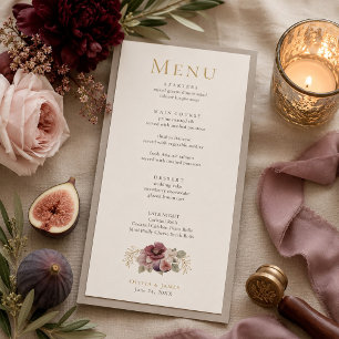 Menu Cardápio de Casamento Botânico Ameixa & Azeitona