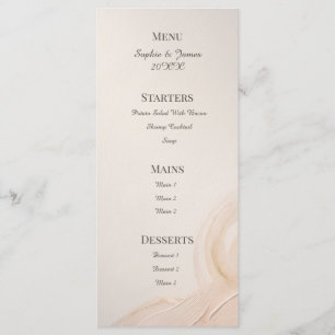 Menu Cardápio de Casamento Botânico Sage Peach