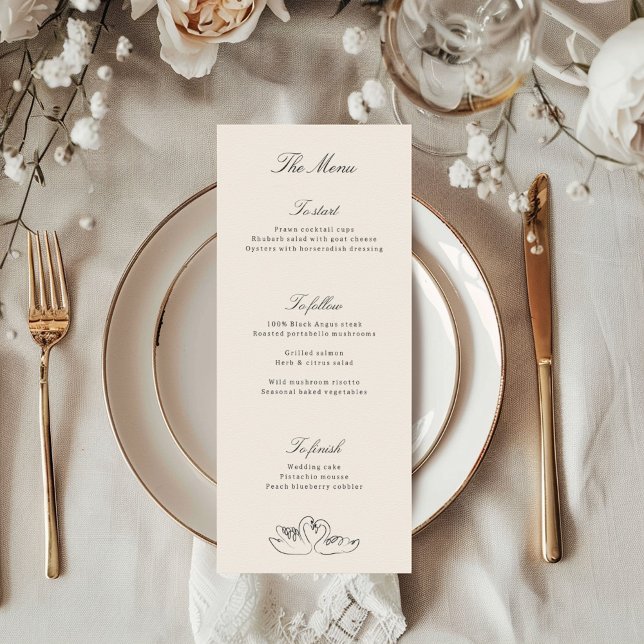Menu Cardápio de Casamento Caprichoso de Cisnes Ilustra (Criador carregado)