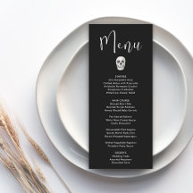 Cardápio de Casamento Caveira Gótica