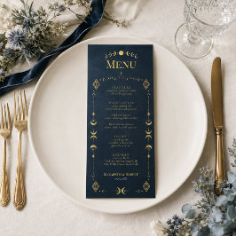 Menu Cardápio de Casamento Celestial Gótico Meia-Noite