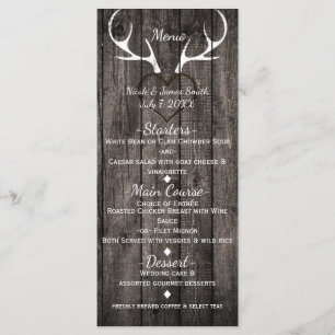 Menu Cardápio de Casamento Chifres de Veado Rústicos &