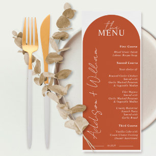 Menu Cardápio de Casamento com Arco de Terracota Modern