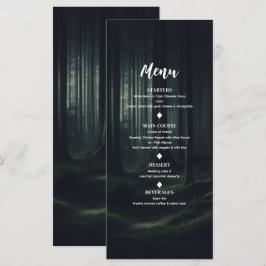 Menu Cardápio de casamento com árvores da floresta somb