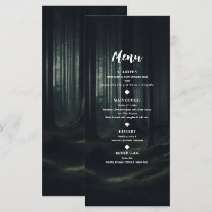 Menu Cardápio de casamento com árvores da floresta somb